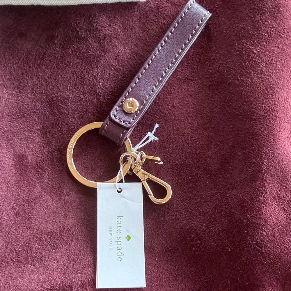 Kate Spade Plum Leather Keychain